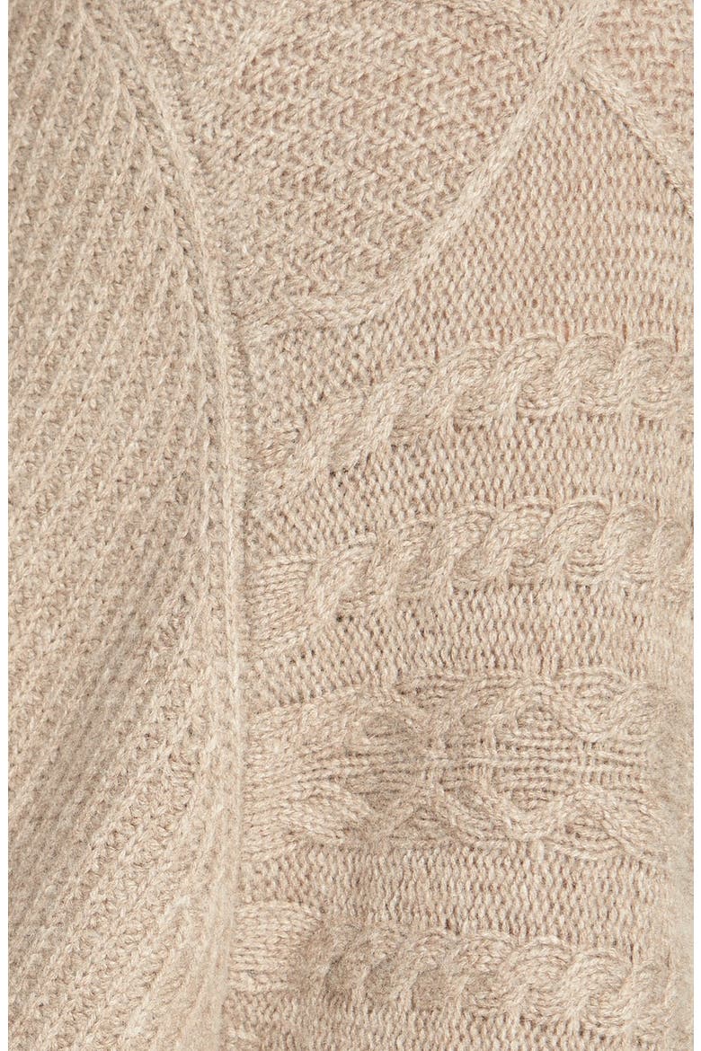 Asymmetrical Cable Knit Sweater, Alternate, color, TAUPE