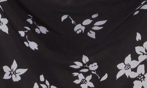 Bebe Floral Shirred Mesh Slipdress In Black