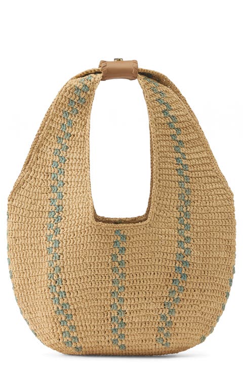 Aquarius Raffia Hobo Bag