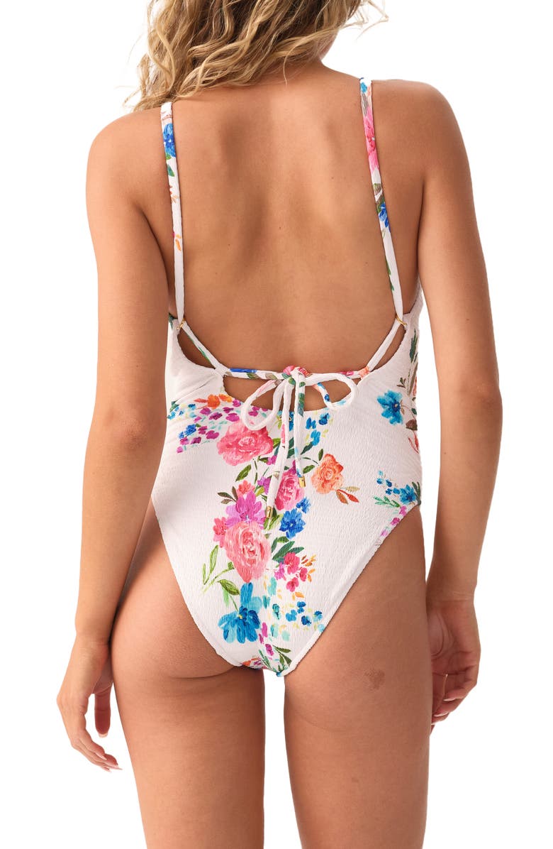 PQ SWIM Smocked Elodie One-Piece Swimsuit, Alternate, color, Florencia