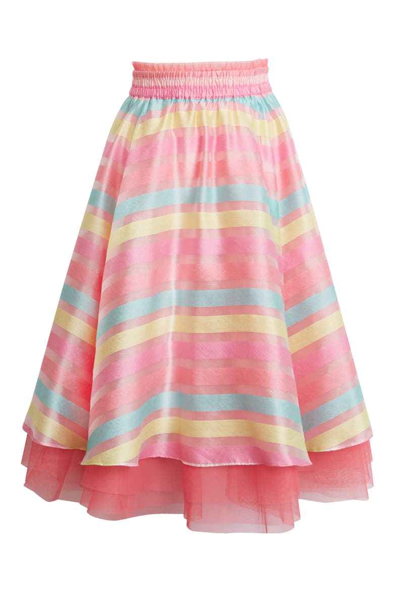 x Atlantic-Pacific Stripe Organza Skirt, Main, color, PINK MULTI STRIPE