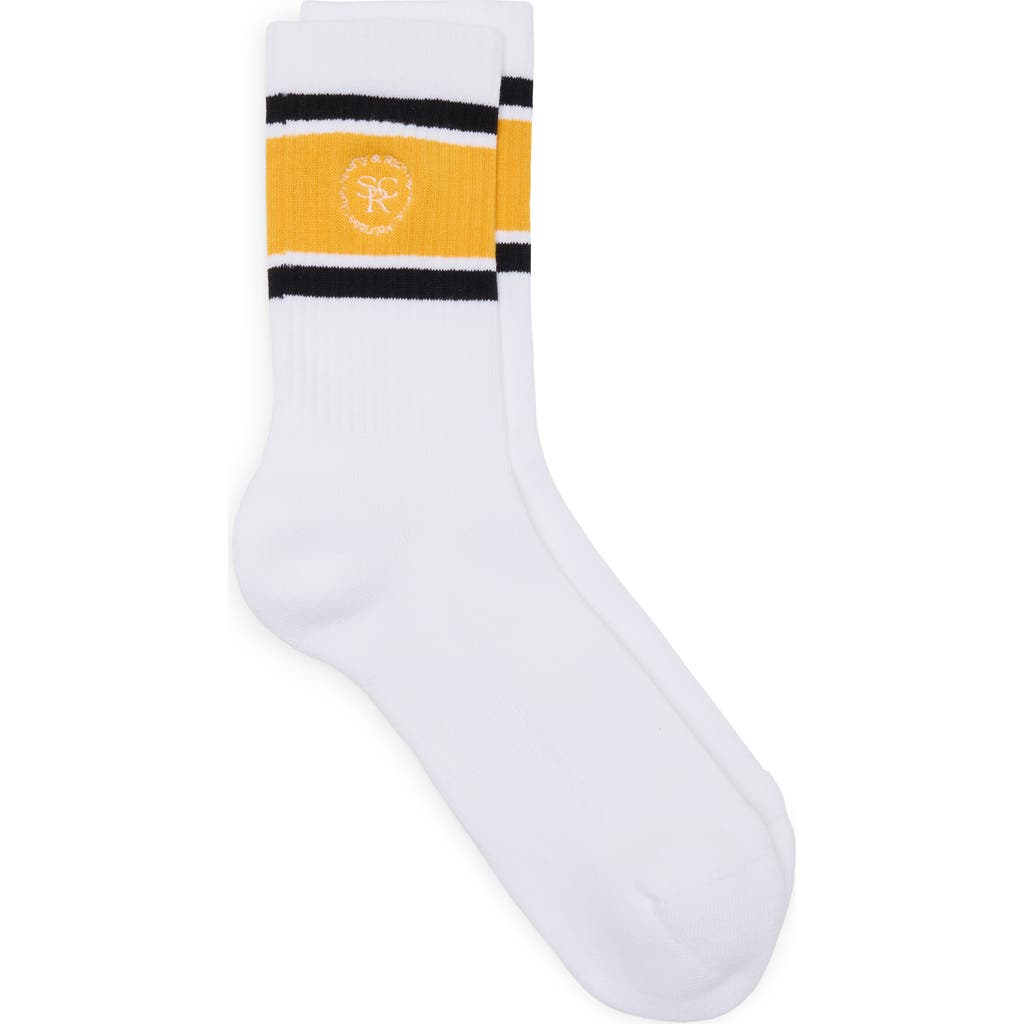 Sporty And Rich Sporty & Rich Roller Logo Embroidered Crew Socks