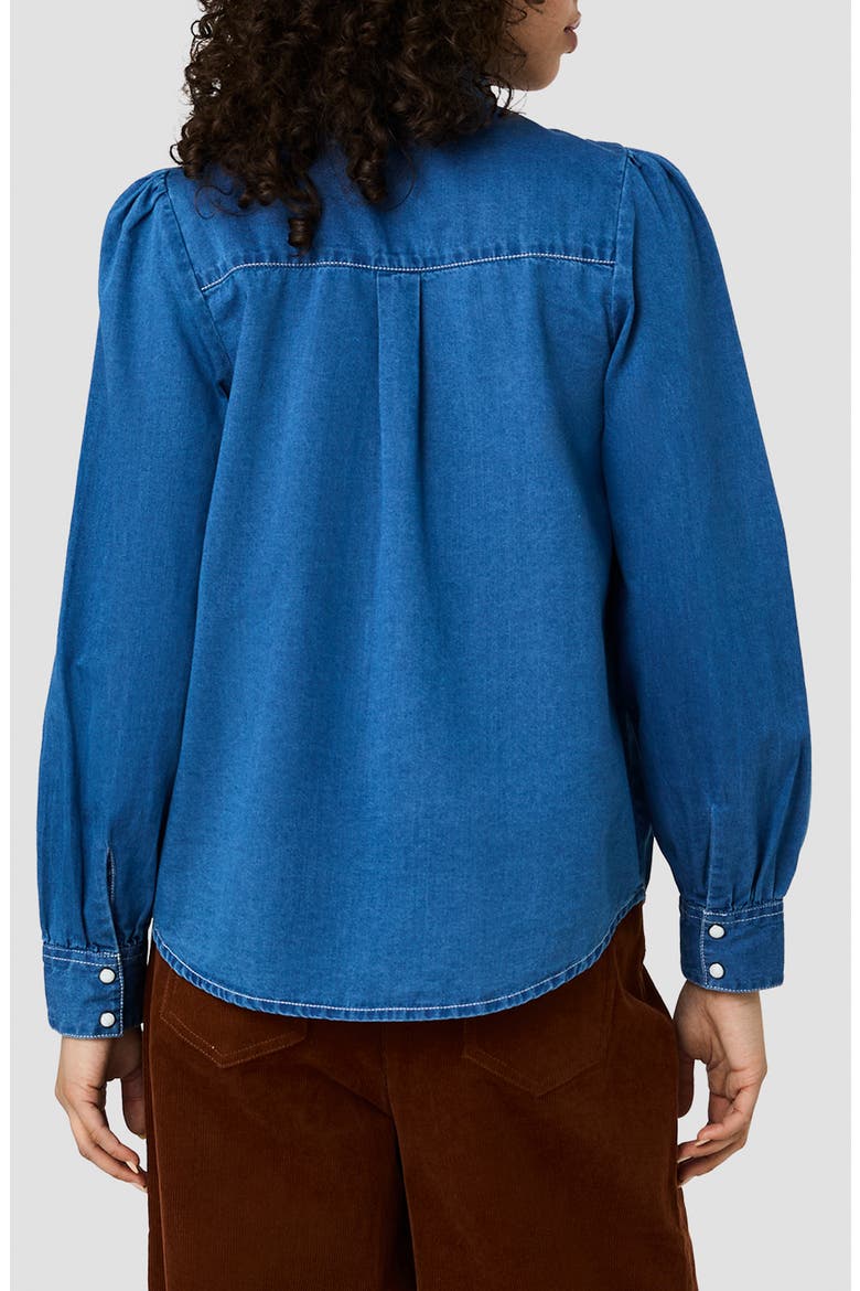 Zaves Cotton Chambray Bow Shirt, Alternate, color, LIGHT VINTAGE