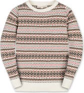 Hope & Henry Kids' Organic Long Sleeve Intarsia Crew Neck Pullover Sweater