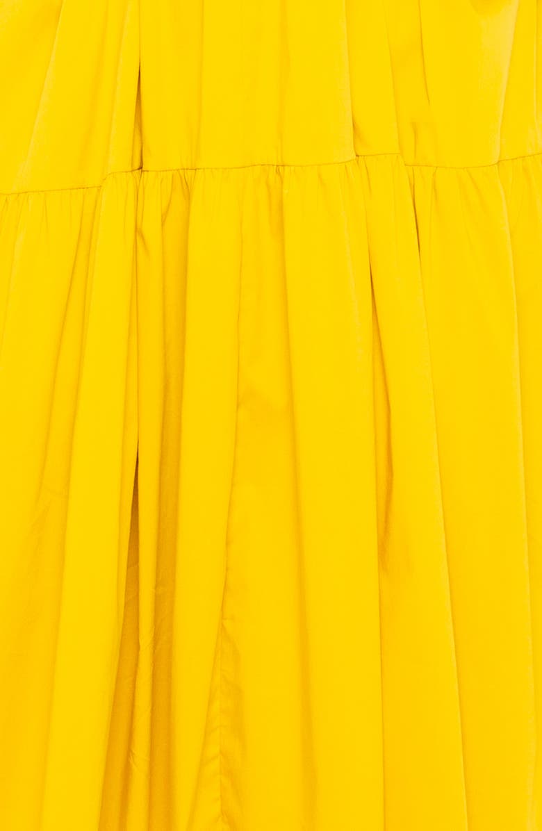 BUXOM COUTURE Long Sleeve Tiered Cotton Blend Shirtdress, Alternate, color, Mustard