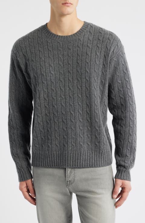 Cabled Cashmere Crewneck Sweater