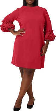 Marée Pour Toi Ruffle Sleeve Sheath Dress