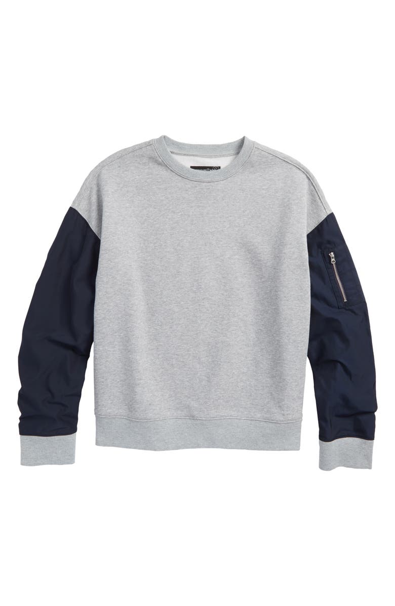 Treasure & Bond Contrast Sleeve Sweatshirt, Main, color, 