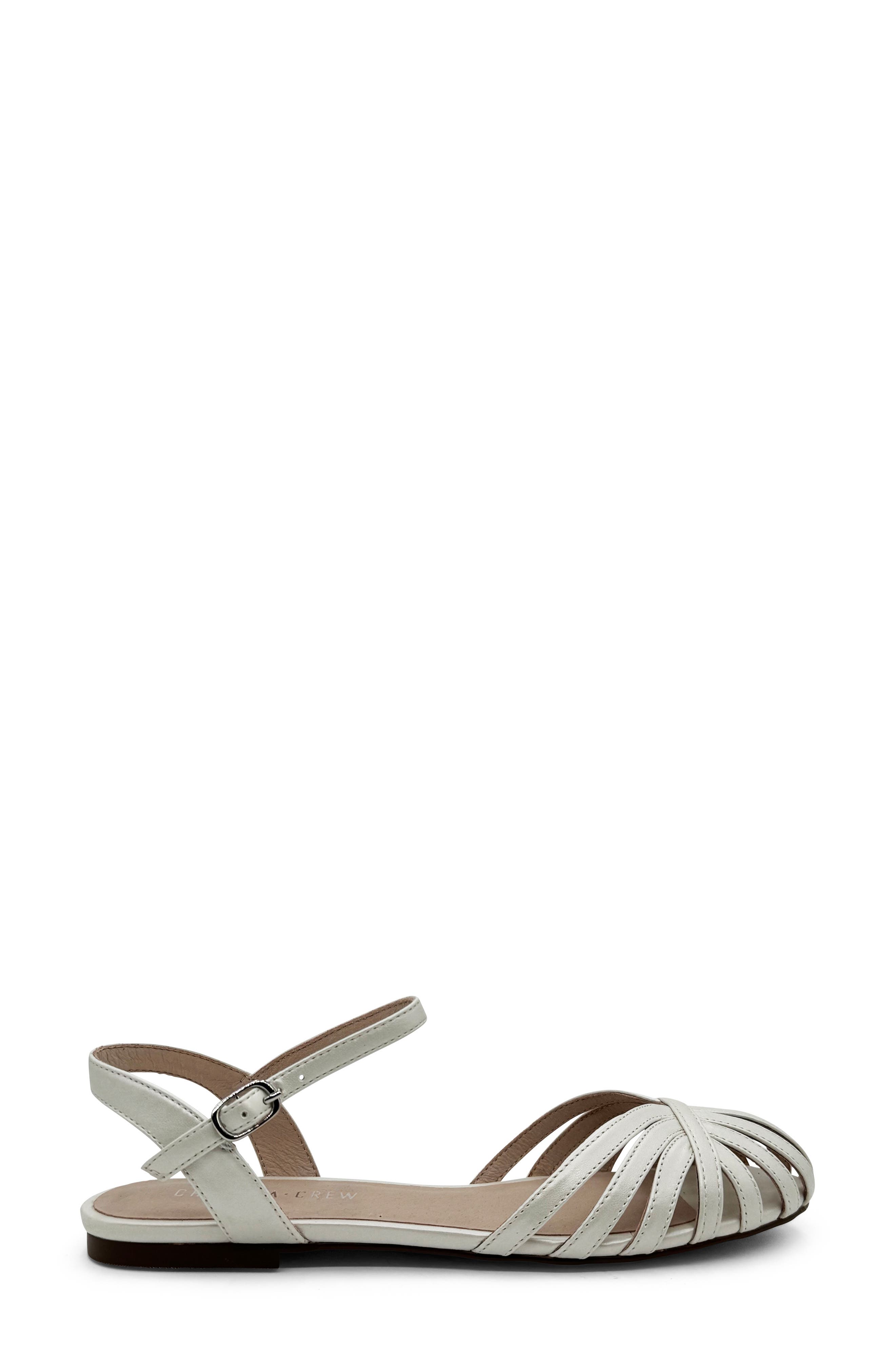 Cage Ankle Sandal, Alternate, color, WHITE PU