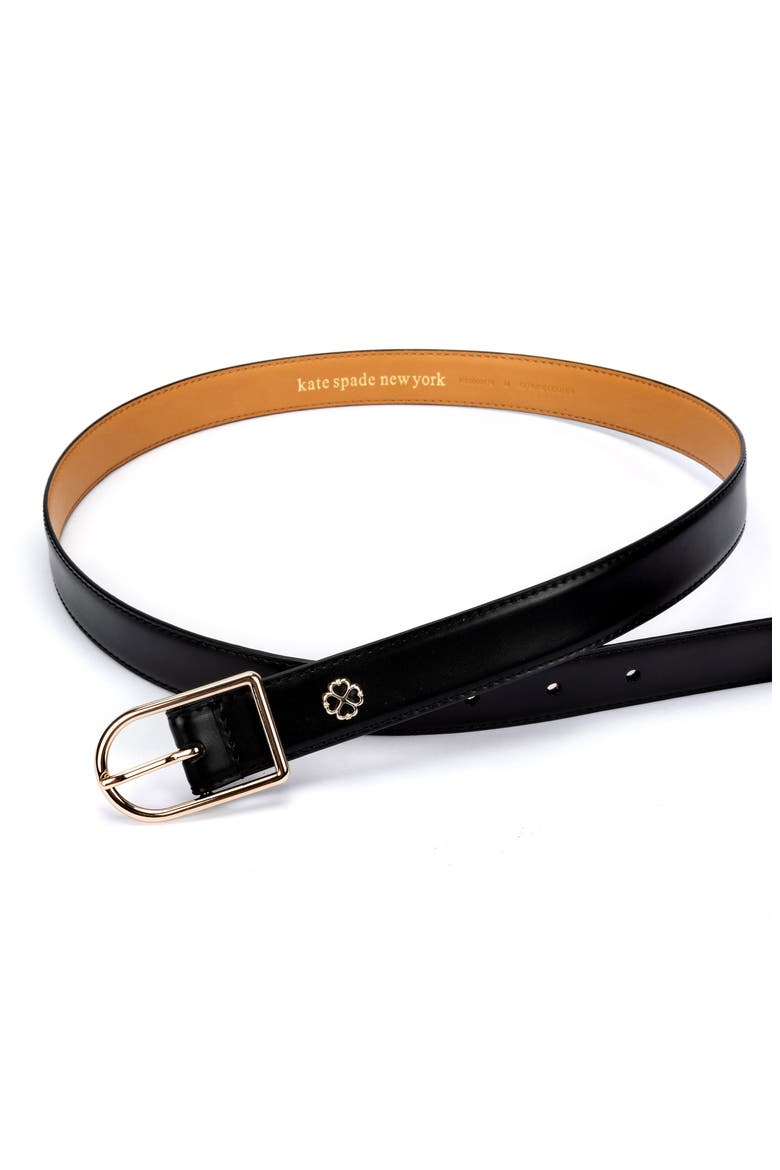 leather belt, Alternate, color, BLACK