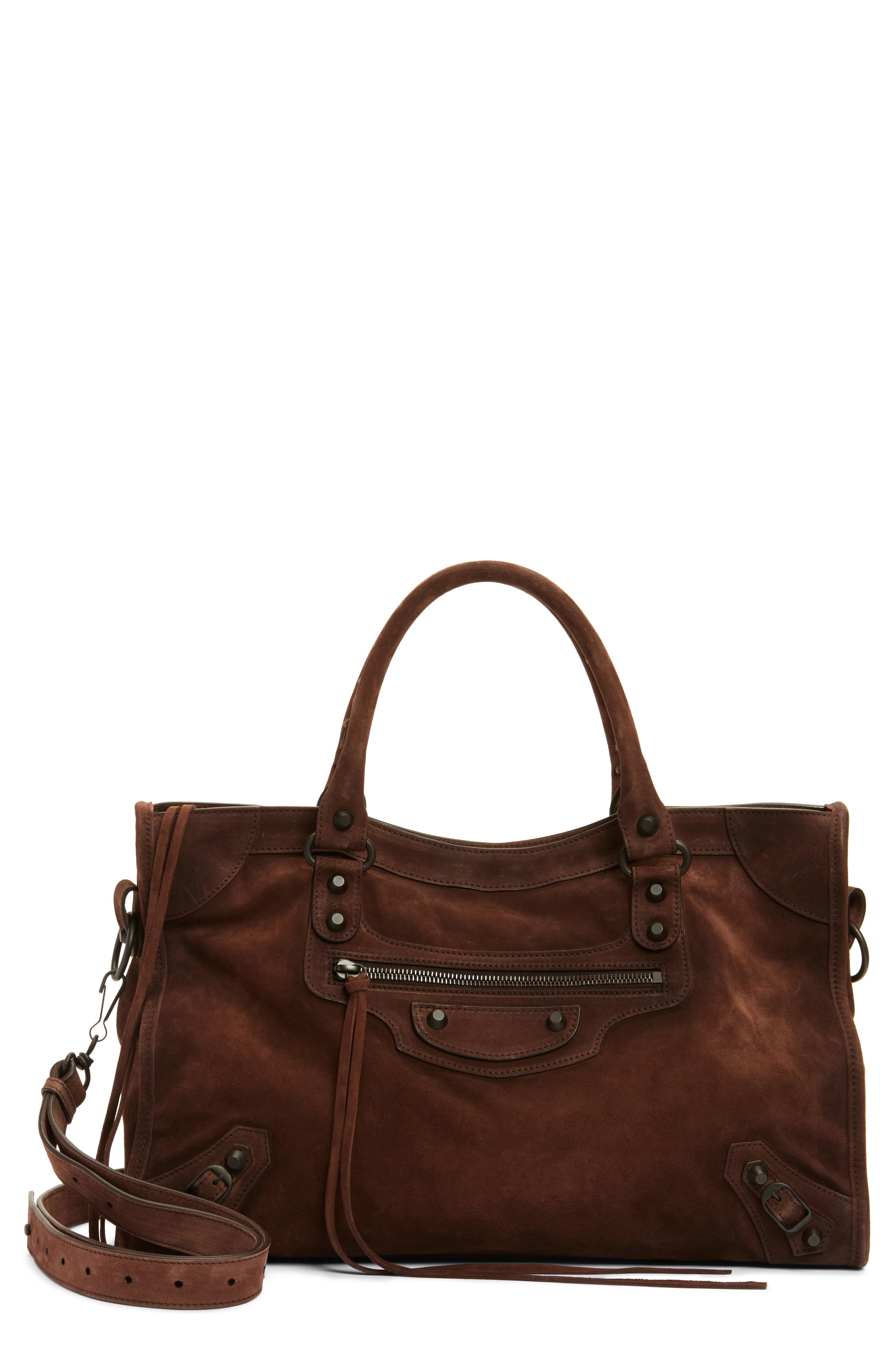 Balenciaga Medium Le City Suede Satchel, Main, color, 