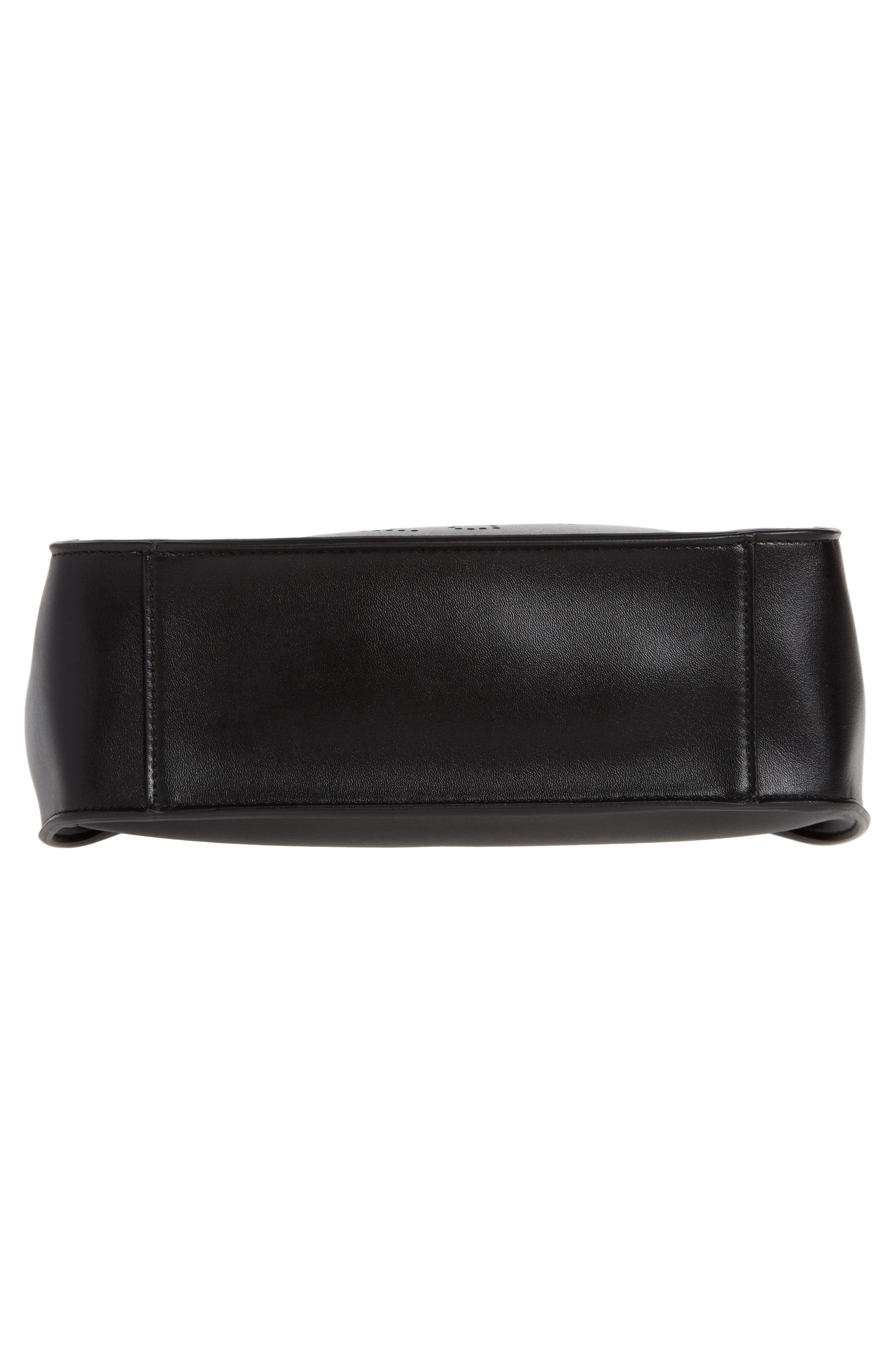 Perforated Logo Faux Leather Crossbody Bag, Alternate, color, BLACK