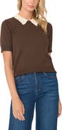 Halogen® Scallop Trim Collar Sweater
