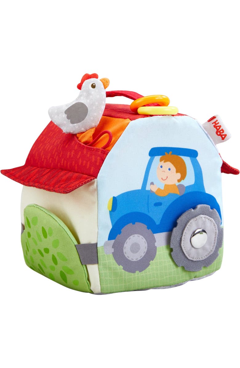 HABA Sensory Play Cube Farmyard - Infant Toys for Tummy Time and Best Toys for Baby Development for 6 Months+ with Rattle & Crinkle Sounds, Alternate, color, Multi