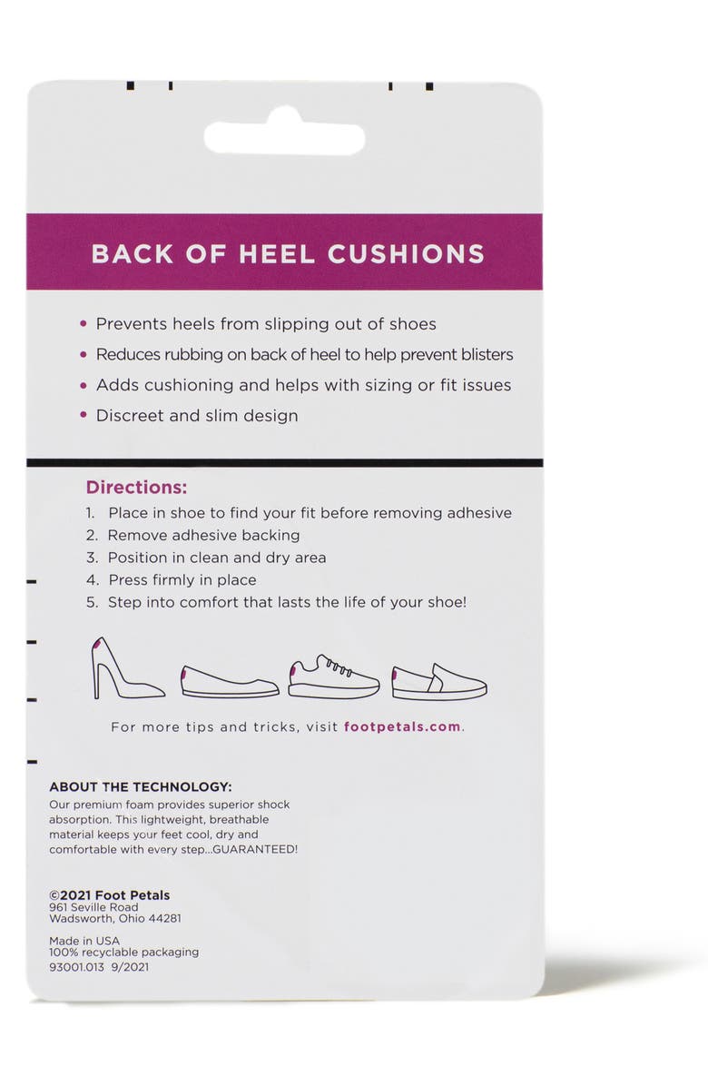 Foot Petals 3-Pack Back-of-Heel Cushions, Alternate, color, 