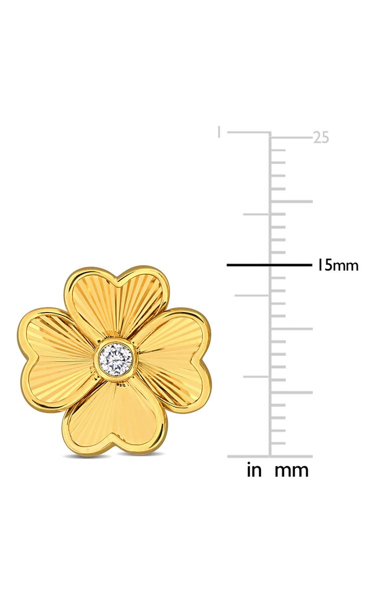 Julianna B. Diamond Flower Stud Earrings 10k, Alternate, color, Yellow Gold