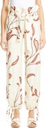 Johanna Ortiz Leaf Print Linen Paperbag Pants
