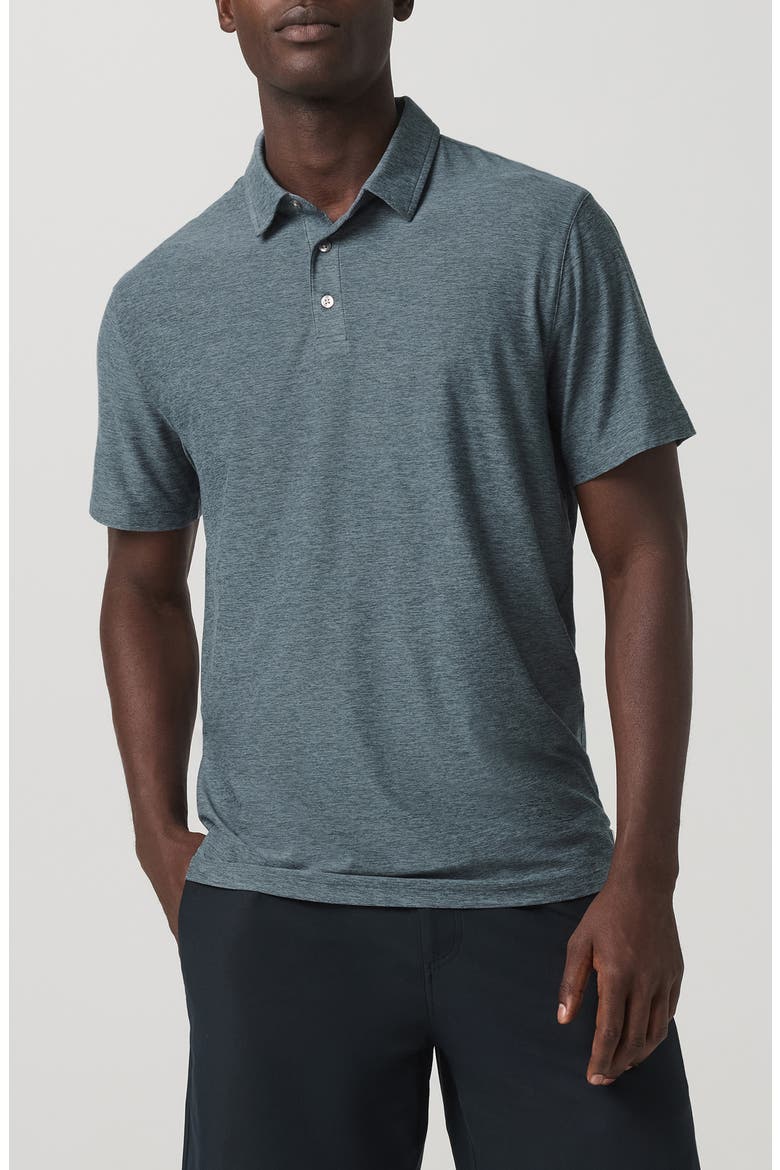 Strato Tech Performance Polo, Main, color, BLUE SEA HEATHER