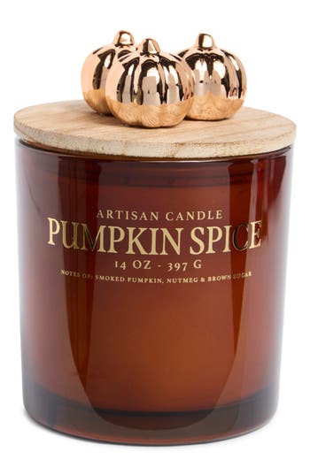 Portofino Candles Fallen Leaves Icon Lid Glass Jar Candle In Pumpkin Spice