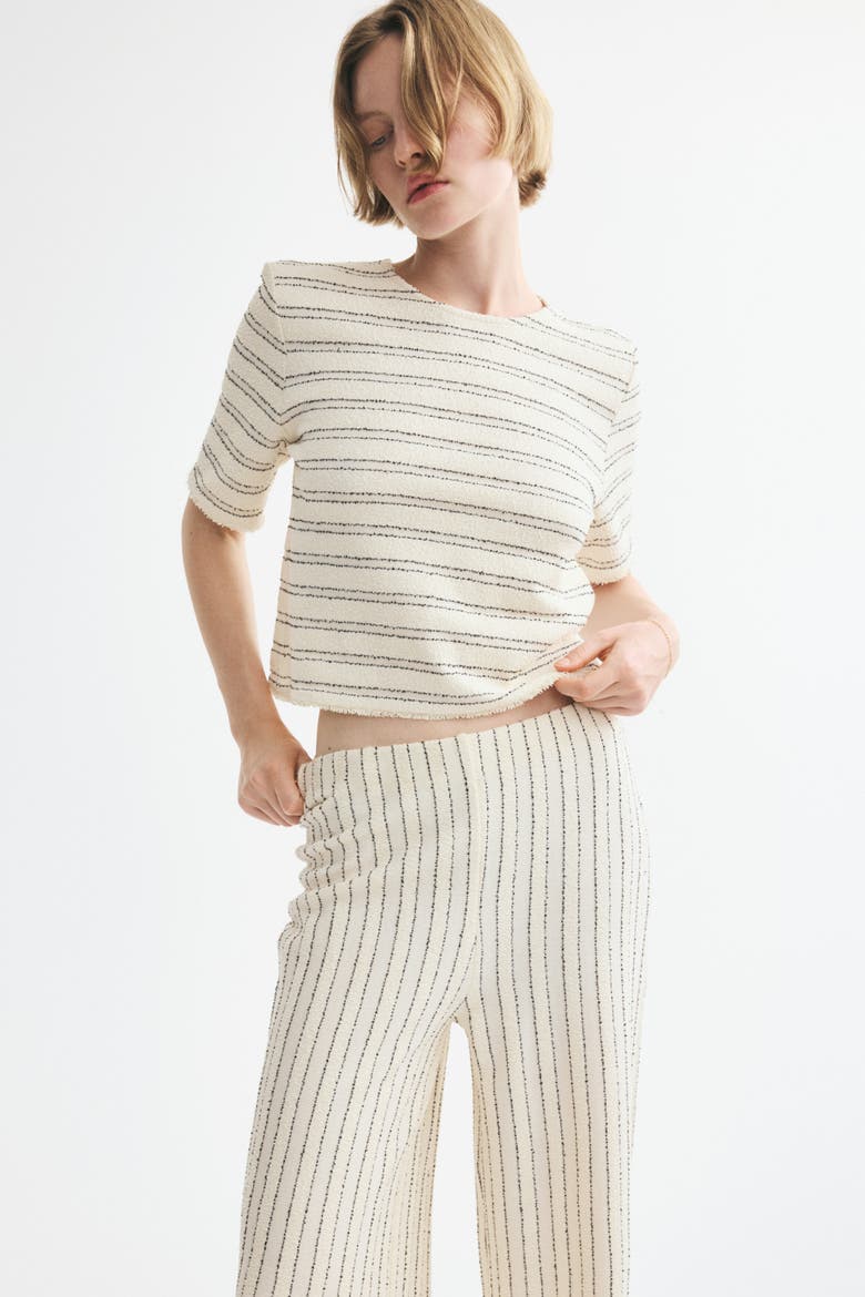 Textured Pull-On Pants, Alternate, color, Cream/black striped