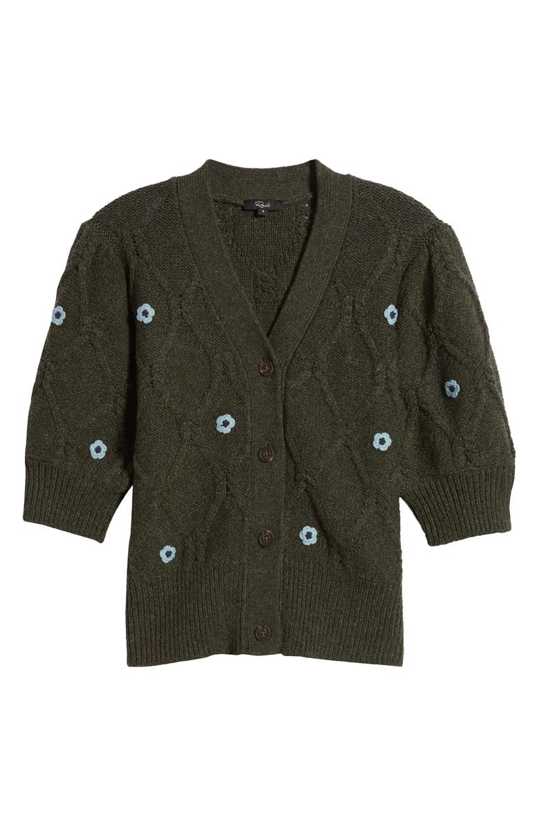 Rails Isla Floral Embroidered Elbow Sleeve Button-Up Cardigan, Alternate, color,