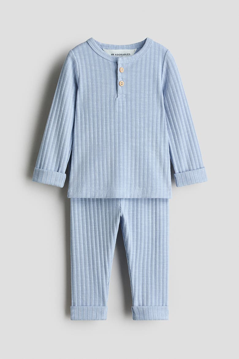 2-piece Ribbed Jersey Set, Main, color, Light blue