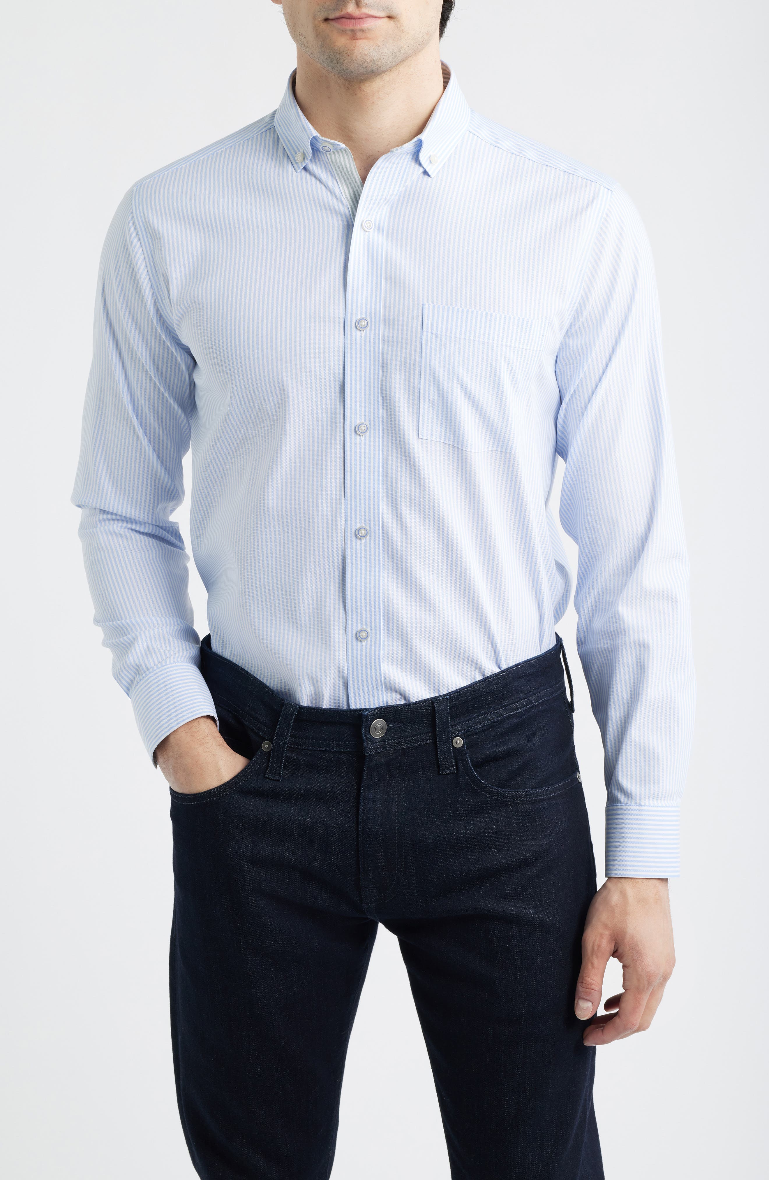 selected BLUE STRIPED OXFORD