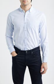 Johnston & Murphy Ovation Stripe Non-Iron Stretch Cotton Button-Up Shirt