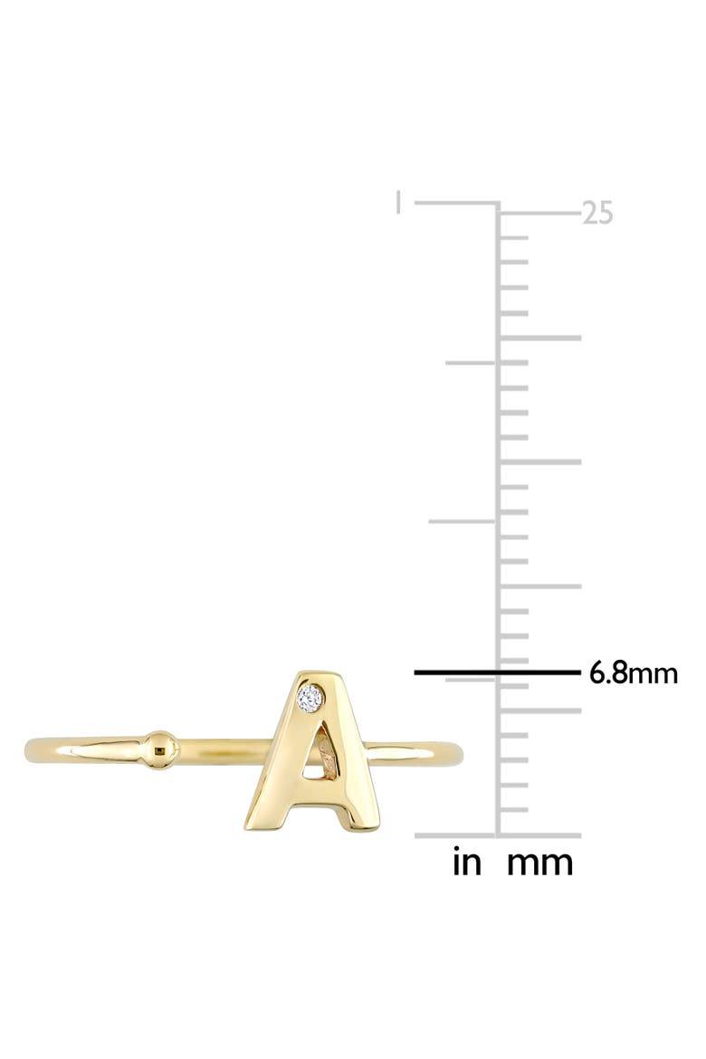 Diamond Initial Ring 10k Yellow Gold, Alternate, color, A
