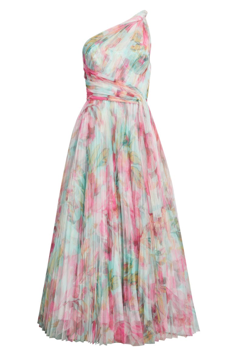 Philippa One-Shoulder Gown, Alternate, color, MINT/ MULTI OVERLAY TROPICAL