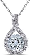 Julianna B. Gemstone & Diamond Teardrop Necklace 10K