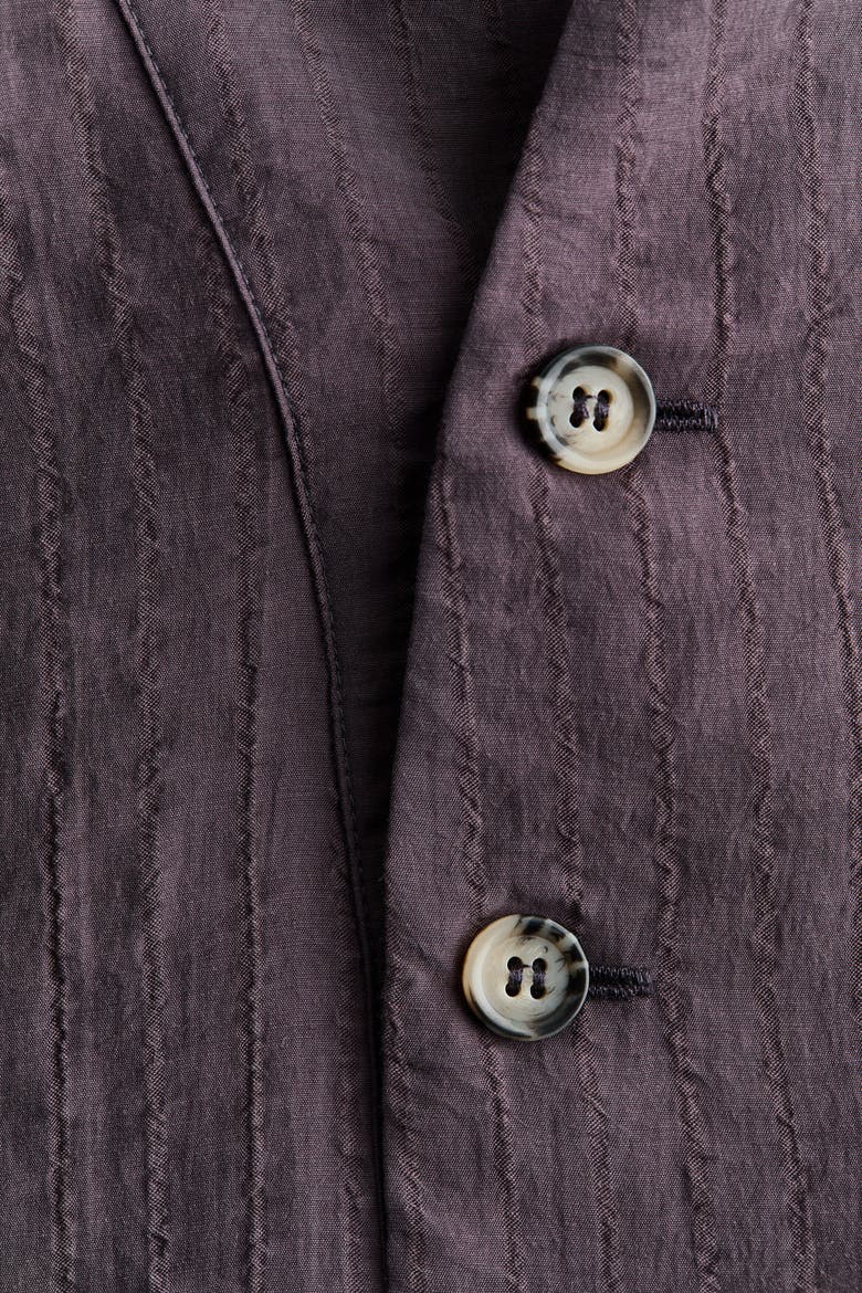 Textured-Weave Button-Detail Shirt, Alternate, color, Dark purple