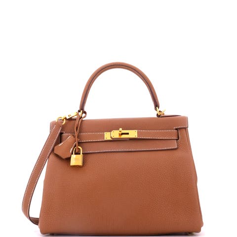 Kelly Handbag Brown Togo with Gold Hardware 28