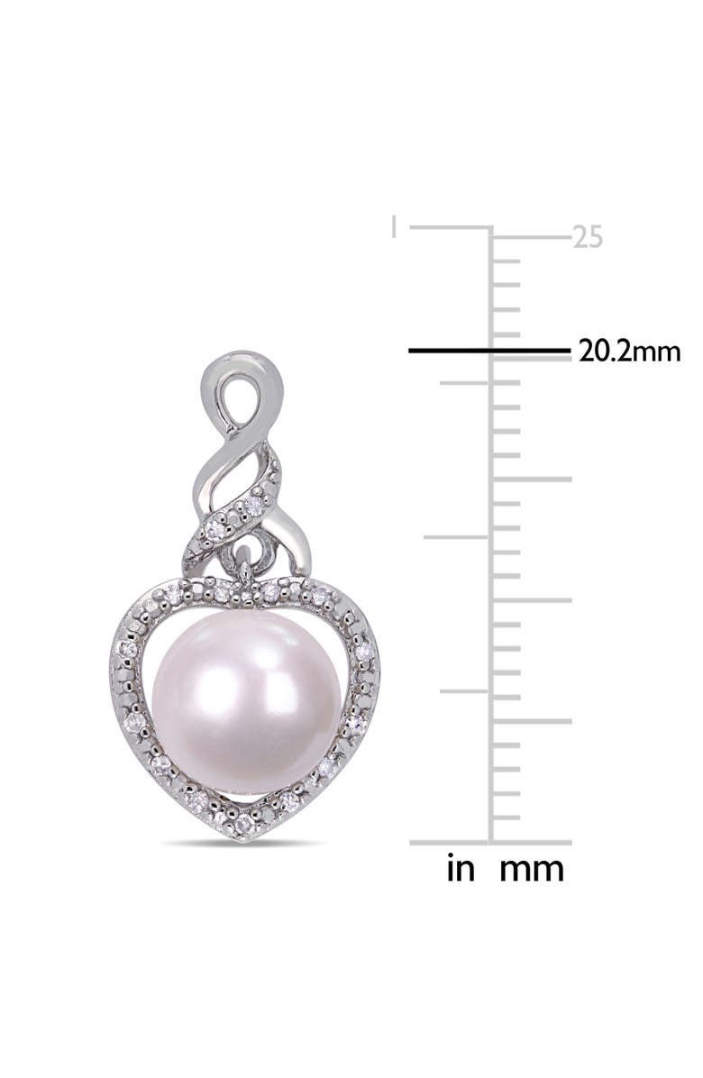 Julianna B. Cultured Pearl & Diamond Heart Drop Earrings, Alternate, color, Cultured Pearl