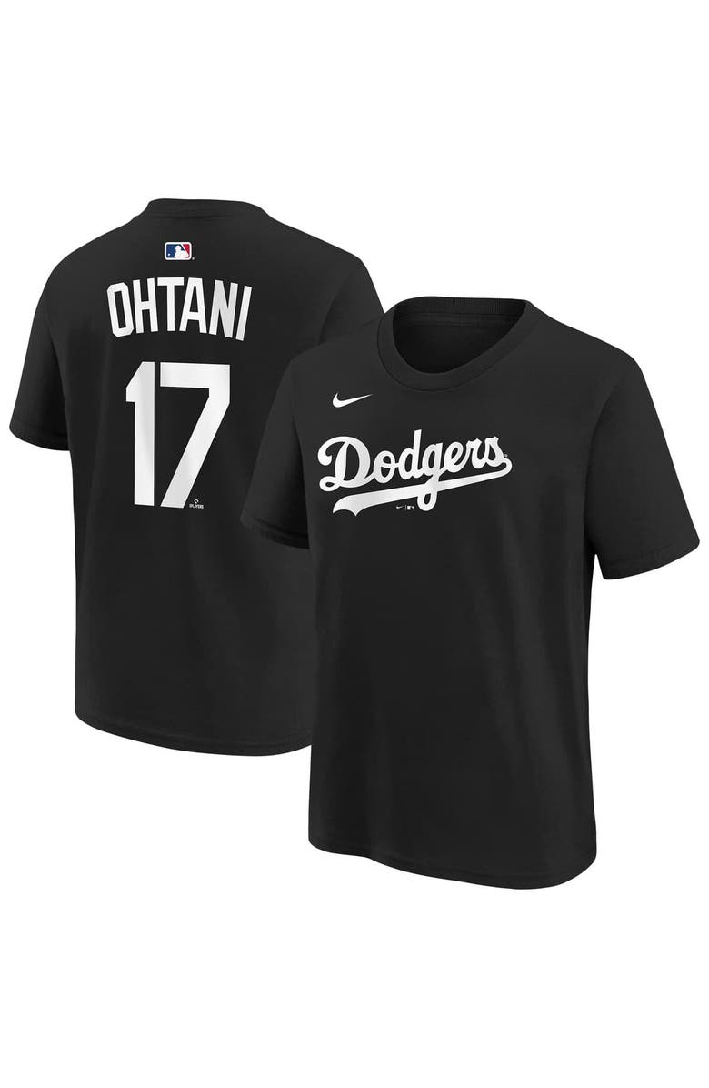 Nike Youth Nike Shohei Ohtani Black Los Angeles Dodgers Name & Number T-Shirt, Main, color, Black