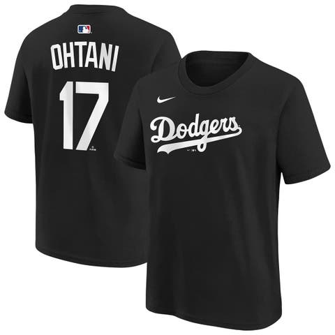Youth Nike Shohei Ohtani Black Los Angeles Dodgers Name & Number T-Shirt