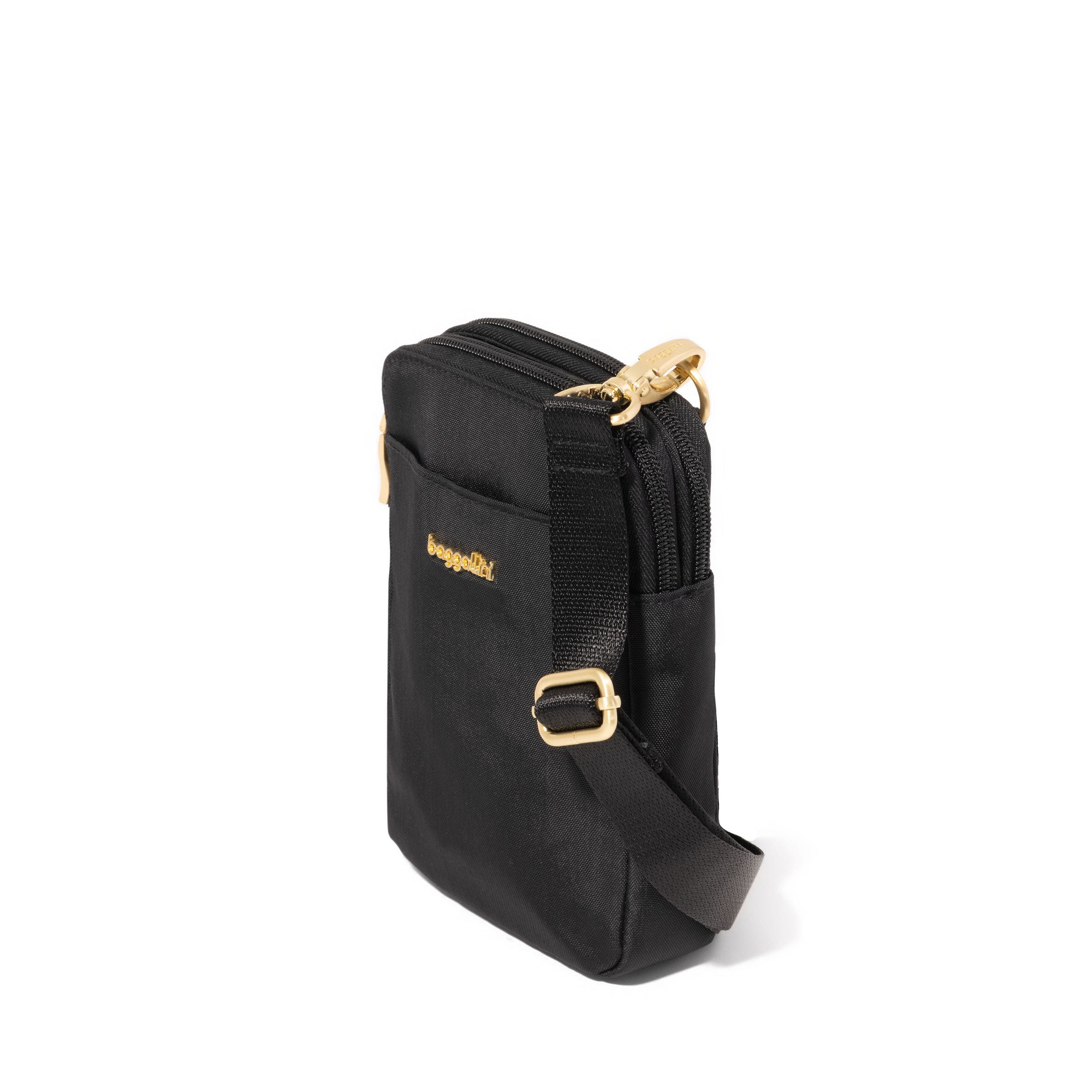 BAGGALLINI Modern Take Two RFID Crossbody Bag, Alternate, color, Black With Gold Hardware