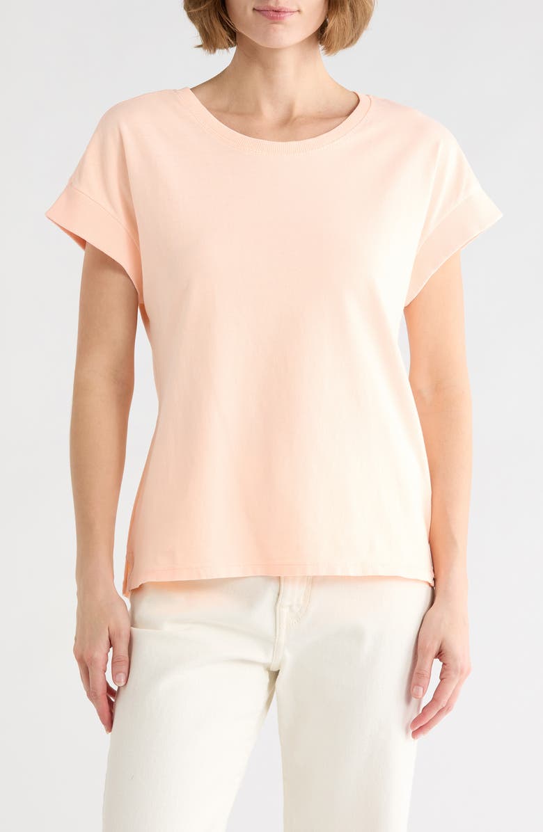 C & C California Cassandra Sunwashed Relaxed Cotton T-Shirt, Main, color, Coral Pink