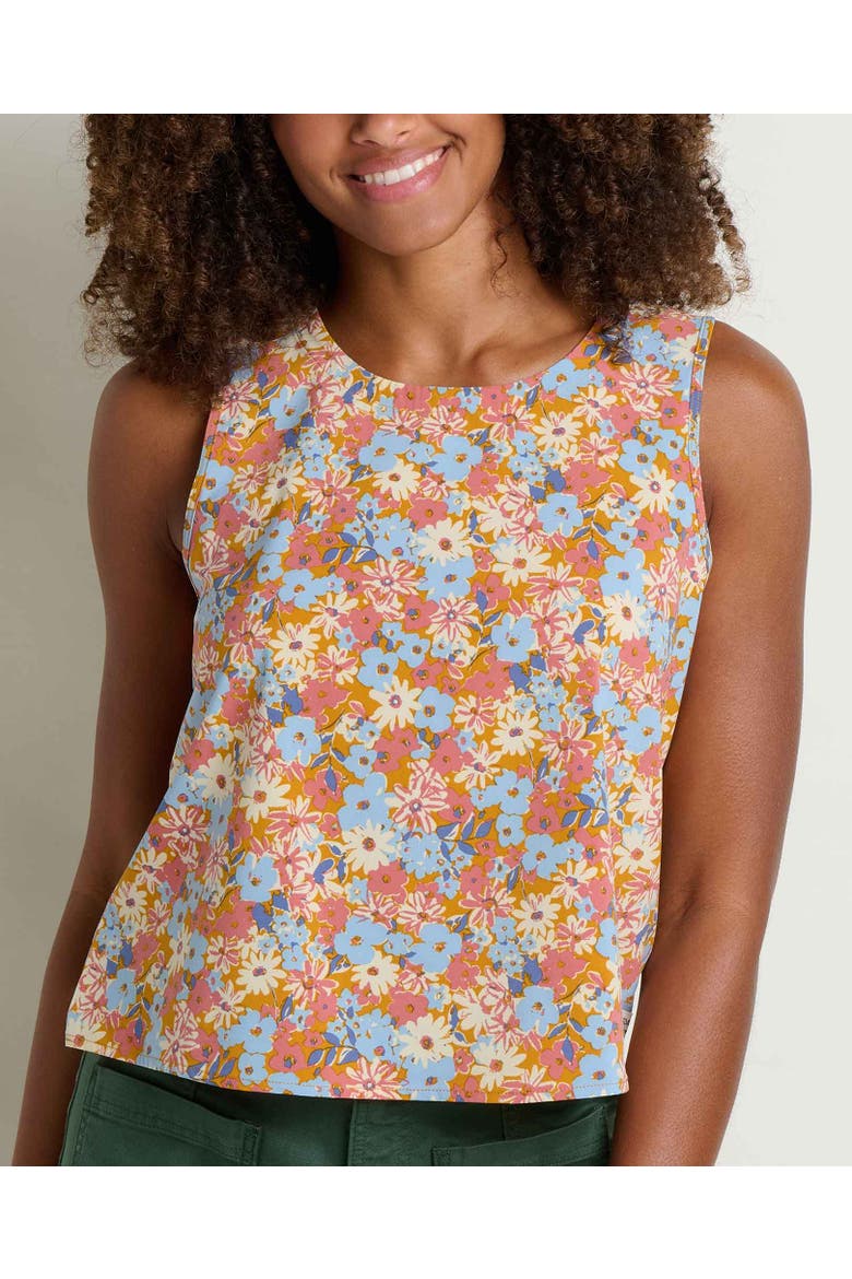Sunkissed Button Back Tank, Alternate, color, Sunset Print