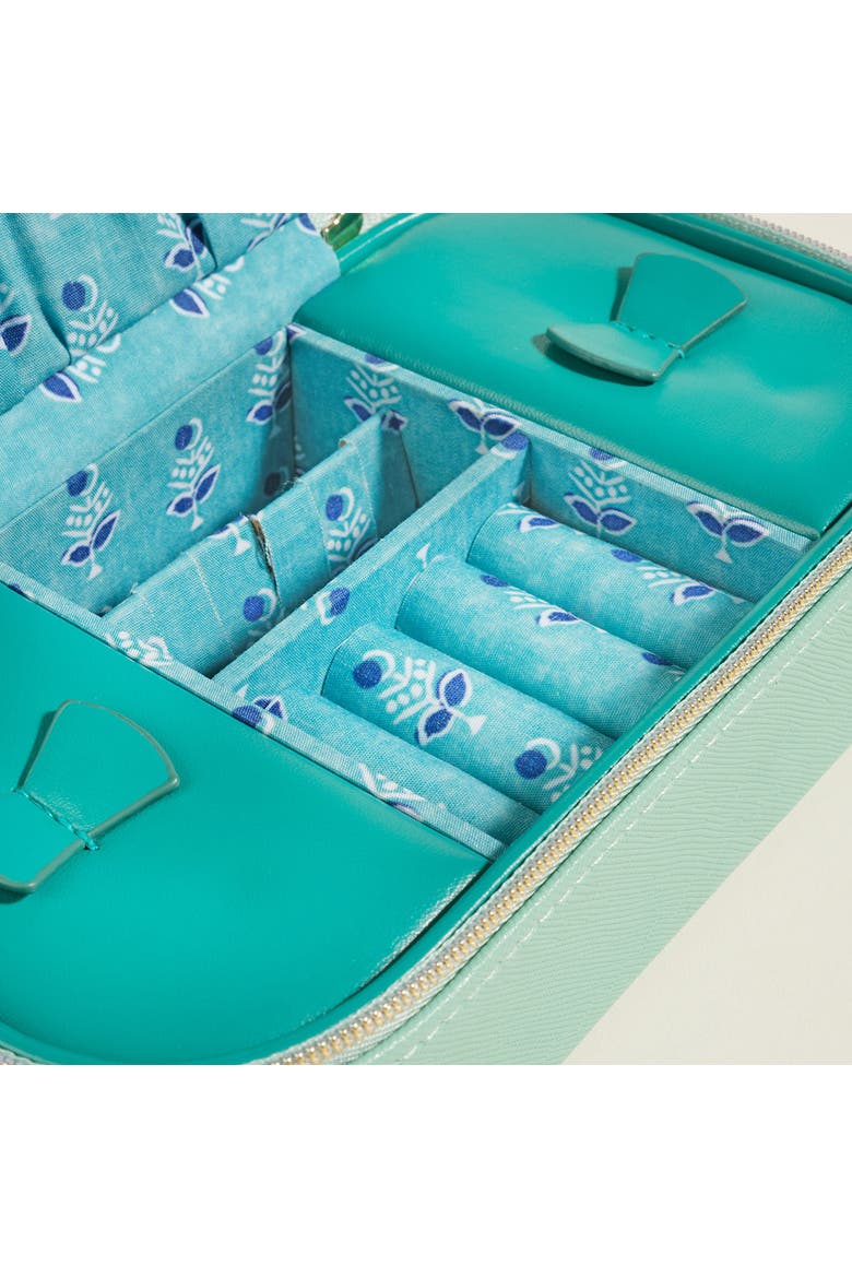 Meilin Jewelry Box 7" x 4" Artisan, Alternate, color, Turquoise