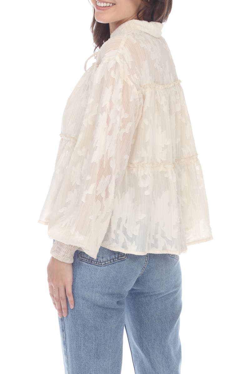 RAIN Tie Neck Burnout Top, Alternate, color,