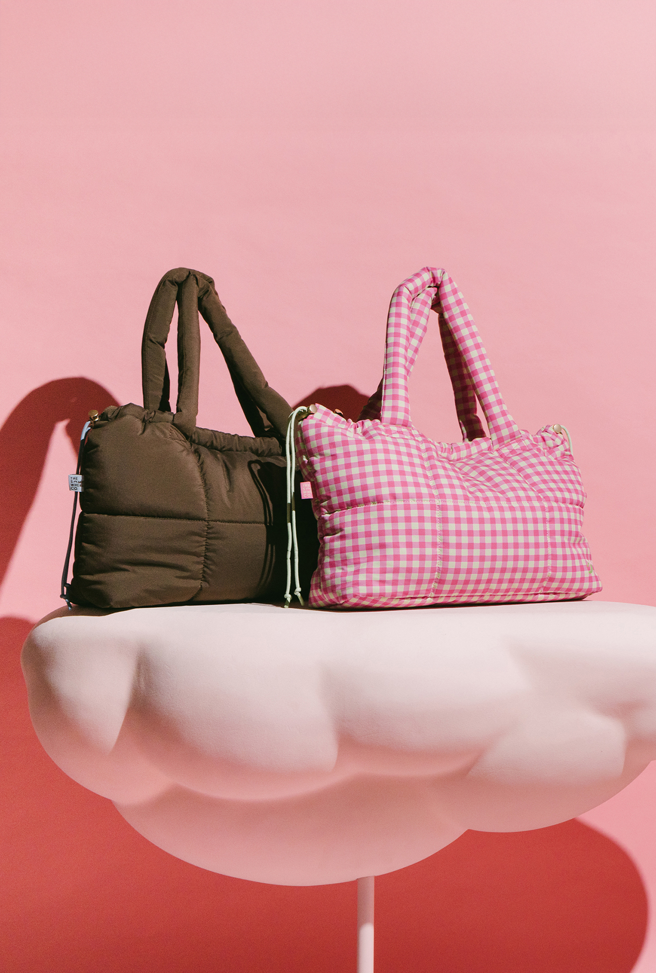 The Somewhere Co Watermelow Sugar Marshmallow Midi Tote Bag, Alternate, color, Watermelon Sugar