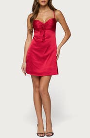 EDIKTED Christina Satin Effect Minidress