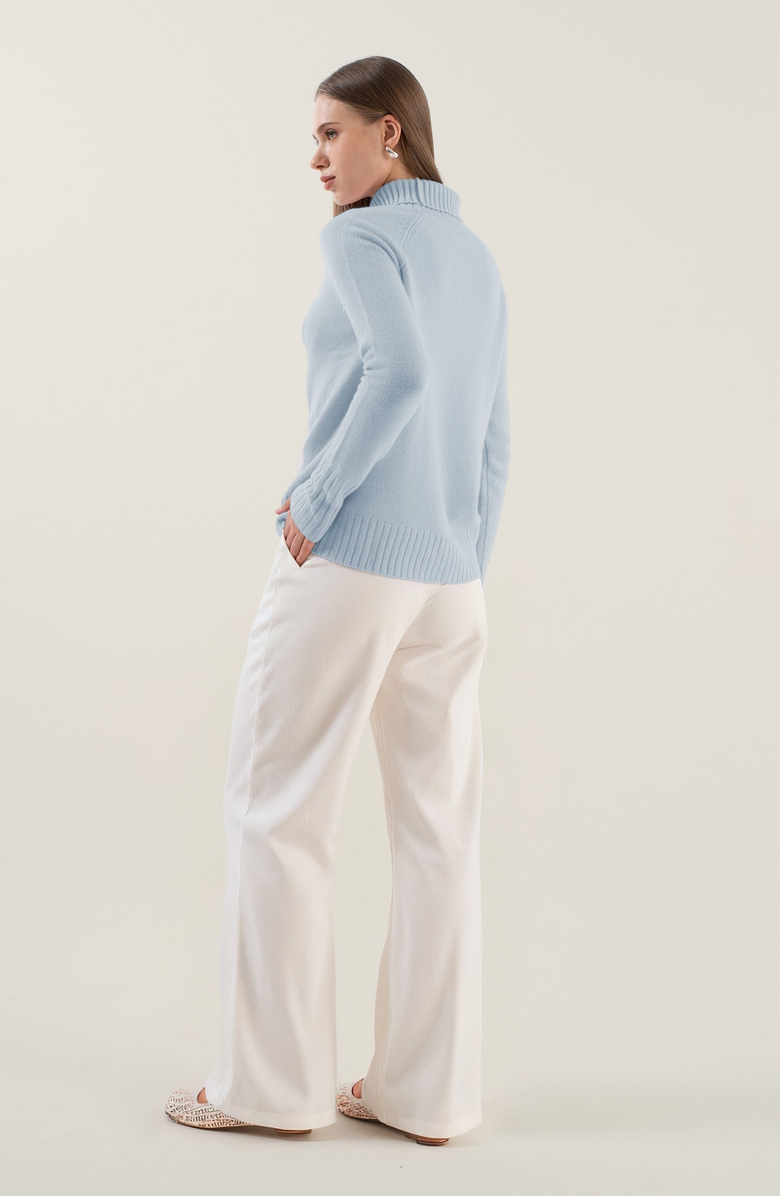 Italic Emma Cashmere Relaxed Turtleneck Sweater, Alternate, color, Airy Blue