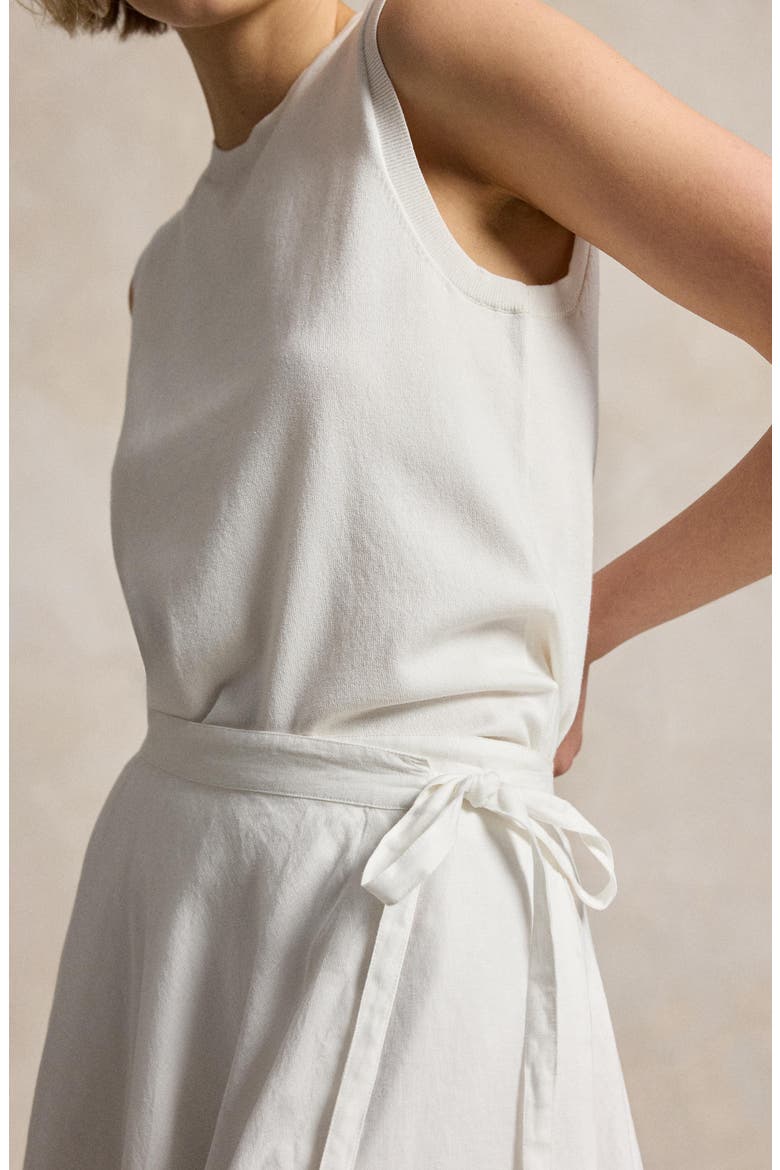 Linen Wrap Skirt, Alternate, color, WHITE