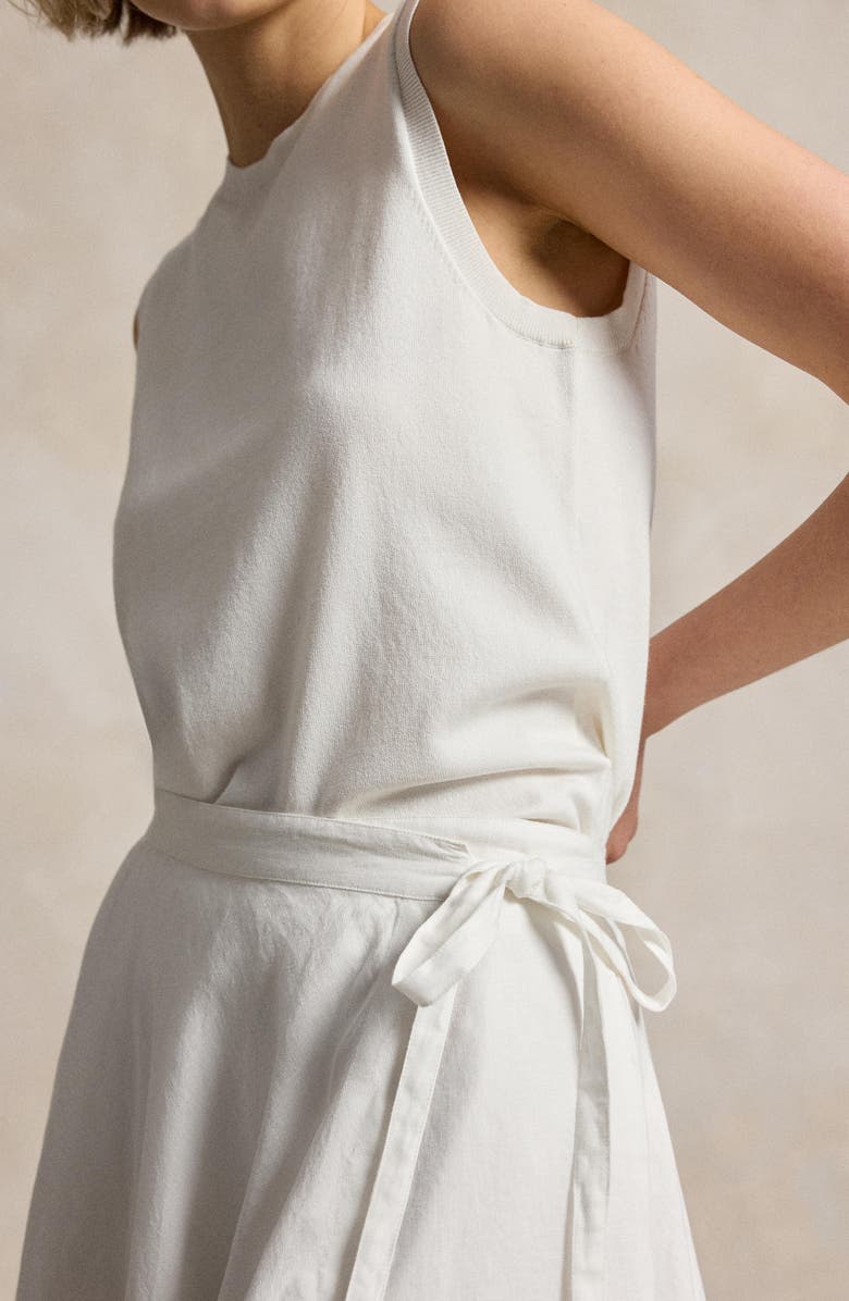 Polo Ralph Lauren Linen Wrap Skirt, Alternate, color, White