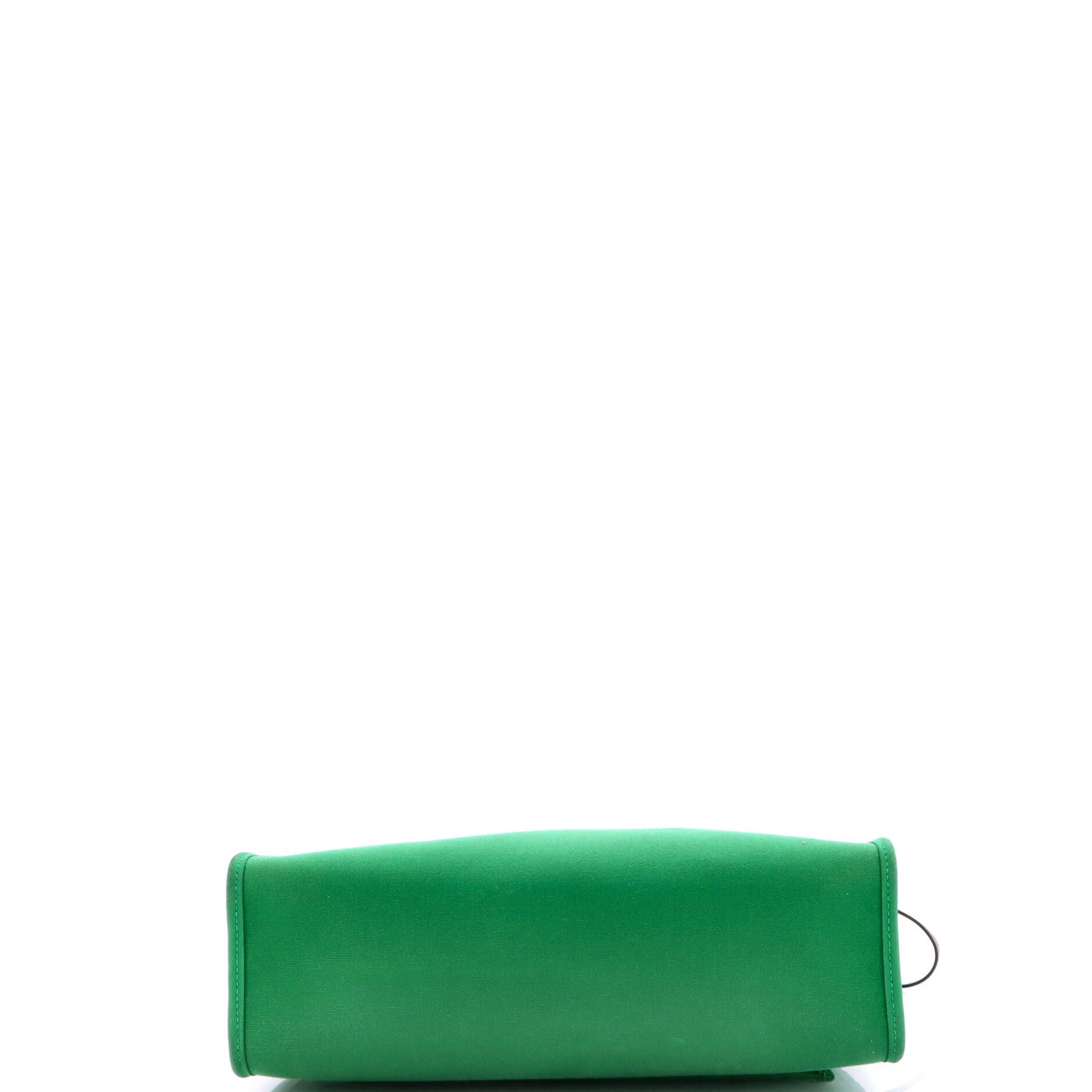 Pre-Owned Hermes Herbag Zip Leather and Toile 31, Alternate, color, Green