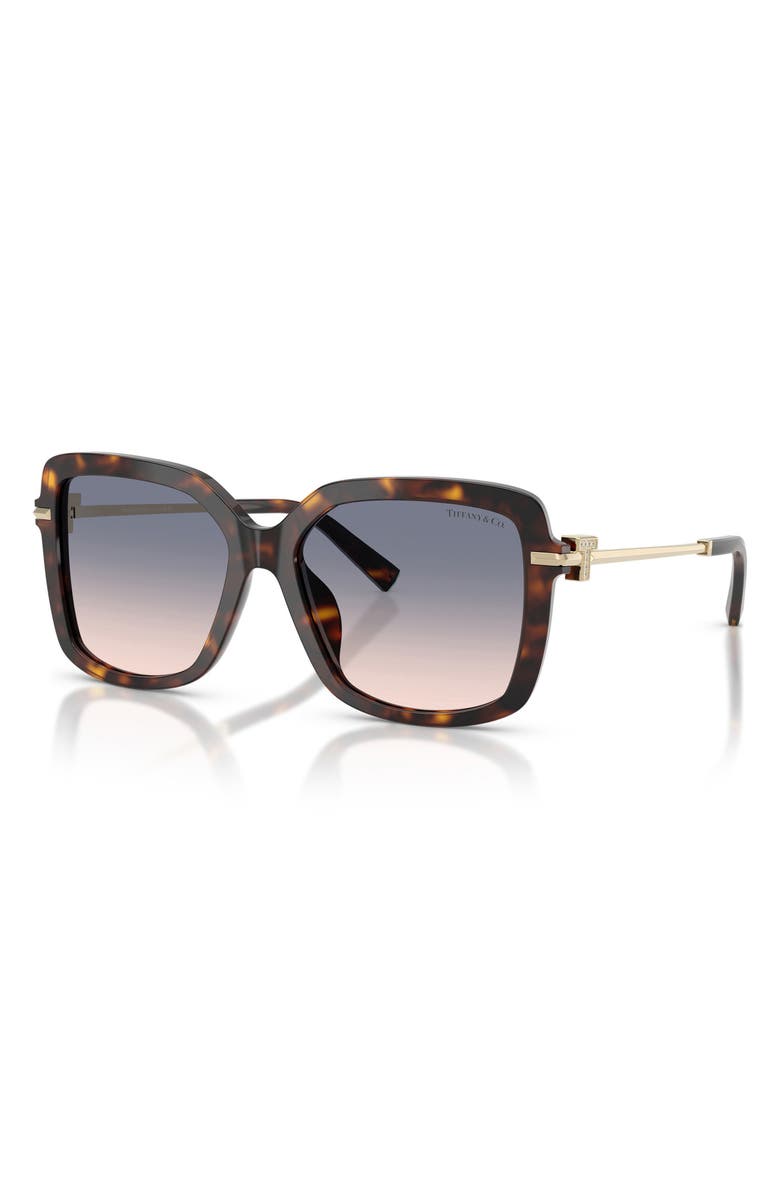 Tiffany & Co. 55mm Square Sunglasses, Alternate, color, Havana / Brown Gradient Blue