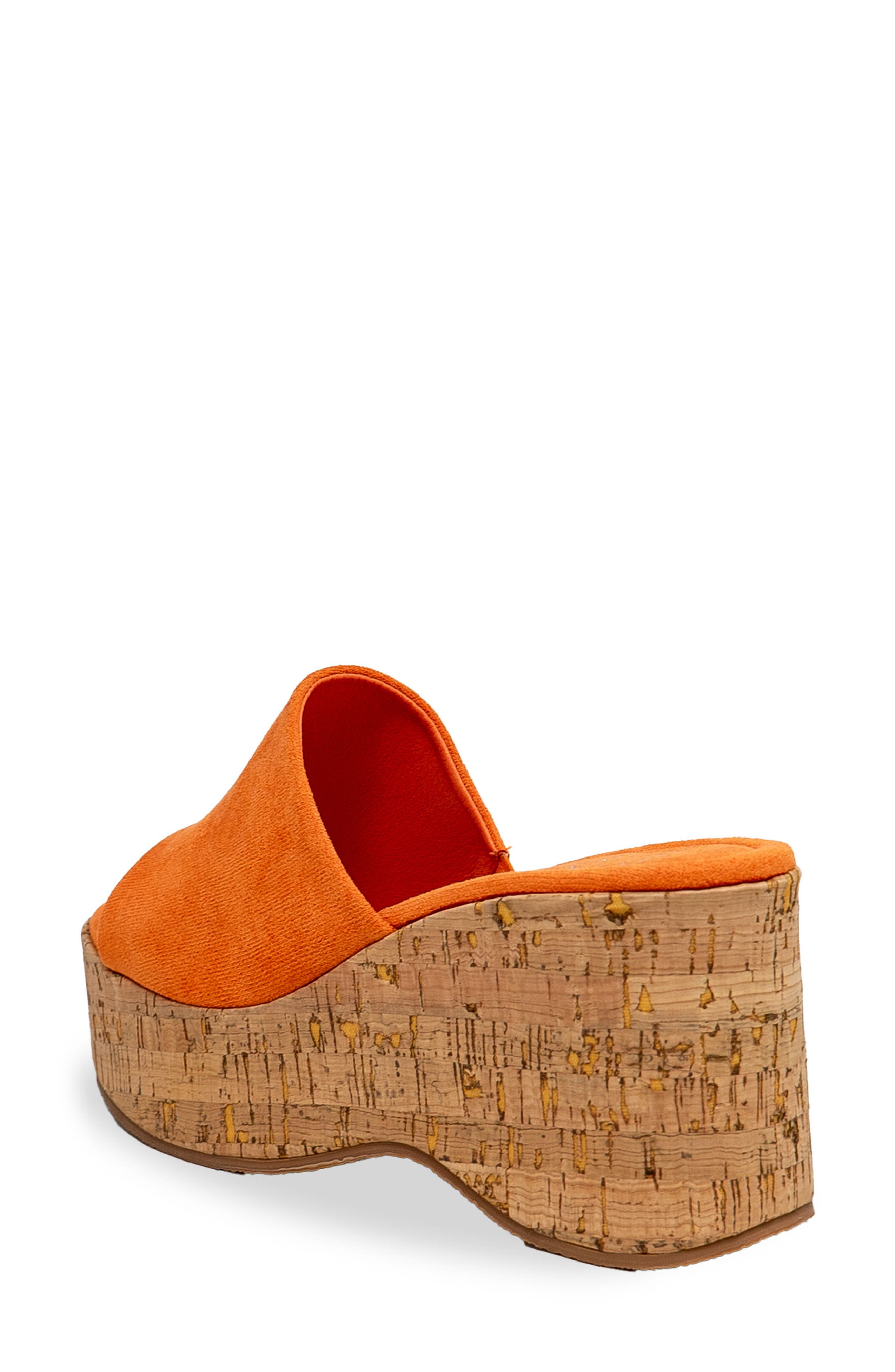 Rita Open Toe Cork Platform Wedge Sandal, Alternate, color, ORANGE SUEDE