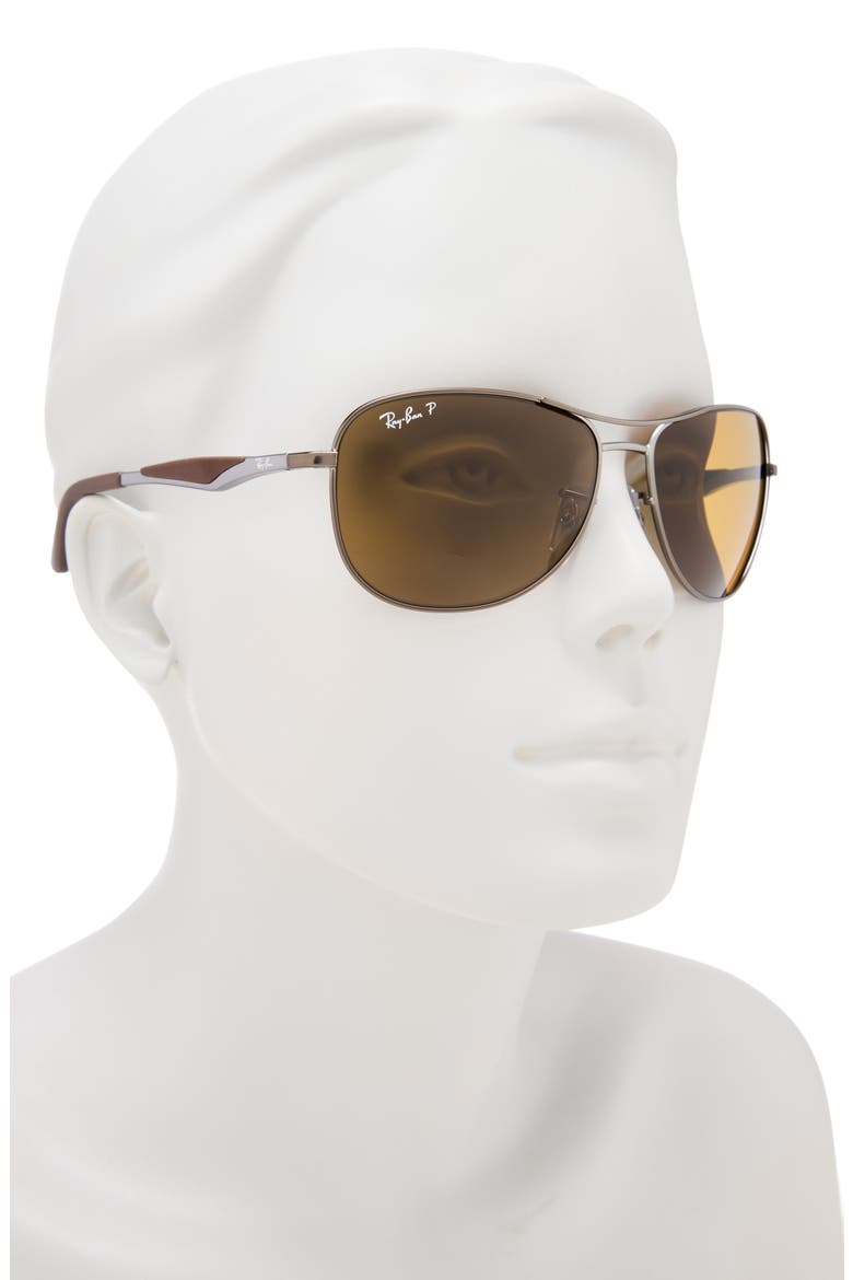 59mm Polarized Aviator Sunglasses, Alternate, color, MATTE GUNMETAL